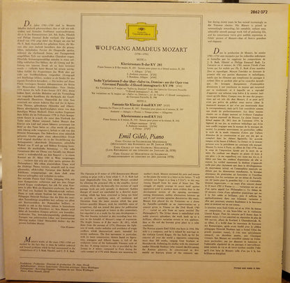 Wolfgang Amadeus Mozart, Emil Gilels : Emil Gilels In Salzburger Mozarteum (LP)