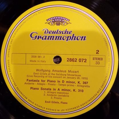 Wolfgang Amadeus Mozart, Emil Gilels : Emil Gilels In Salzburger Mozarteum (LP)