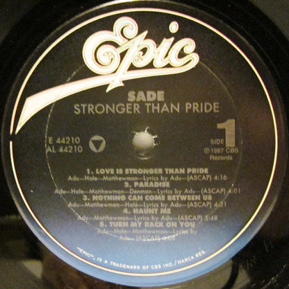 Sade : Stronger Than Pride (LP,Album,Stereo)