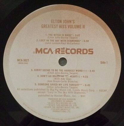 Elton John : Greatest Hits Volume II (LP,Compilation)