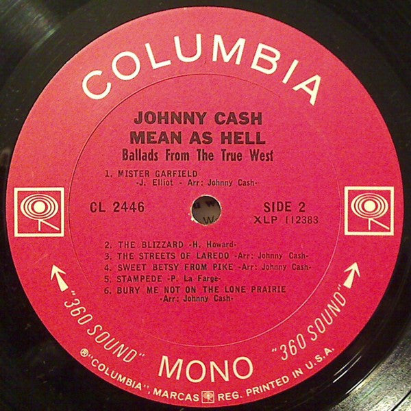 Johnny Cash : Mean As Hell! (Ballads From The True West) (LP,Album,Mono)