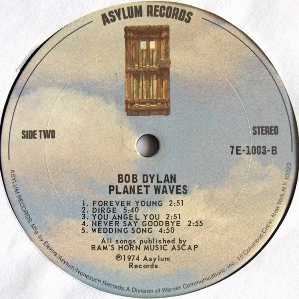 Bob Dylan : Planet Waves (LP,Album,Stereo)