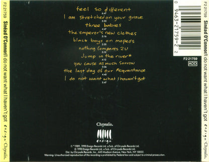 Sinéad O'Connor : I Do Not Want What I Haven't Got (Album,Club Edition,Stereo)