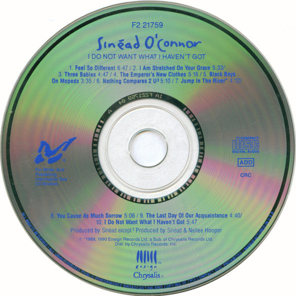 Sinéad O'Connor : I Do Not Want What I Haven't Got (Album,Club Edition,Stereo)