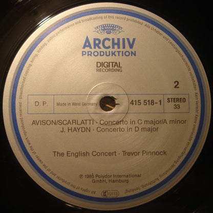 Johann Pachelbel • Georg Friedrich Händel • Joseph Haydn • Henry Purcell • Antonio Vivaldi • Tomaso Albinoni • Charles Avison • English Concert, The • Trevor Pinnock : Pachelbel: Canon • Handel: The Arrival Of The Queen Of Sheba Etc. (LP,Stereo)