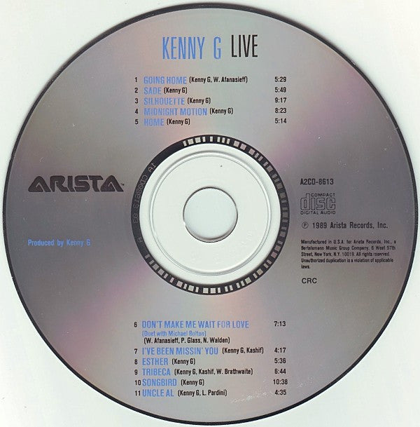 Kenny G (2) : Live (Album,Club Edition)