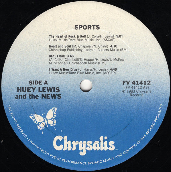 Huey Lewis & The News : Sports (LP,Album,Club Edition)