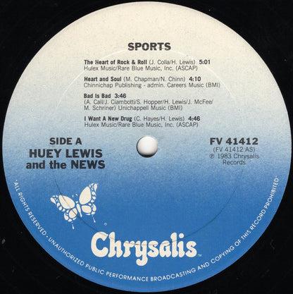 Huey Lewis & The News : Sports (LP,Album,Club Edition)