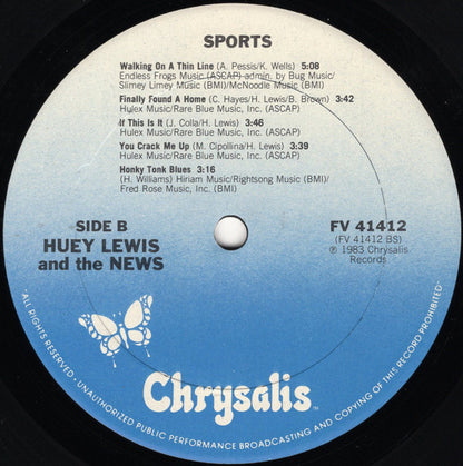 Huey Lewis & The News : Sports (LP,Album,Club Edition)