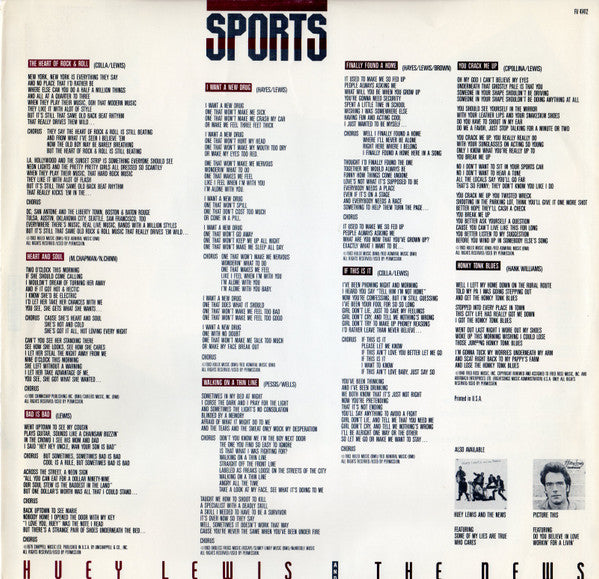Huey Lewis & The News : Sports (LP,Album,Club Edition)