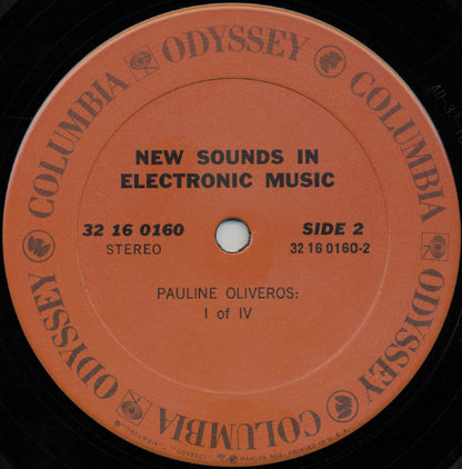 Steve Reich / Richard Maxfield / Pauline Oliveros : New Sounds In Electronic Music (Come Out / Night Music / I Of IV) (LP,Reissue)