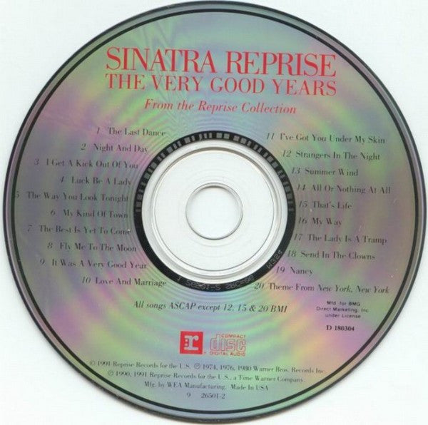 Frank Sinatra : Sinatra Reprise: The Very Good Years (From The Reprise Collection) (Compilation,Club Edition)