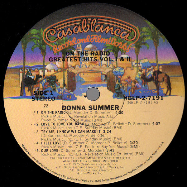 Donna Summer : On The Radio - Greatest Hits Volumes I & II (LP,Compilation,Partially Mixed,Stereo)