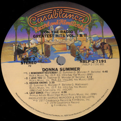 Donna Summer : On The Radio - Greatest Hits Volumes I & II (LP,Compilation,Partially Mixed,Stereo)