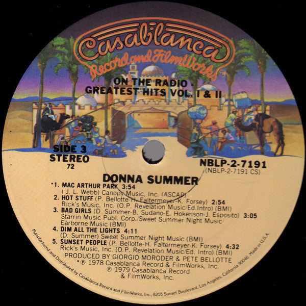 Donna Summer : On The Radio - Greatest Hits Volumes I & II (LP,Compilation,Partially Mixed,Stereo)