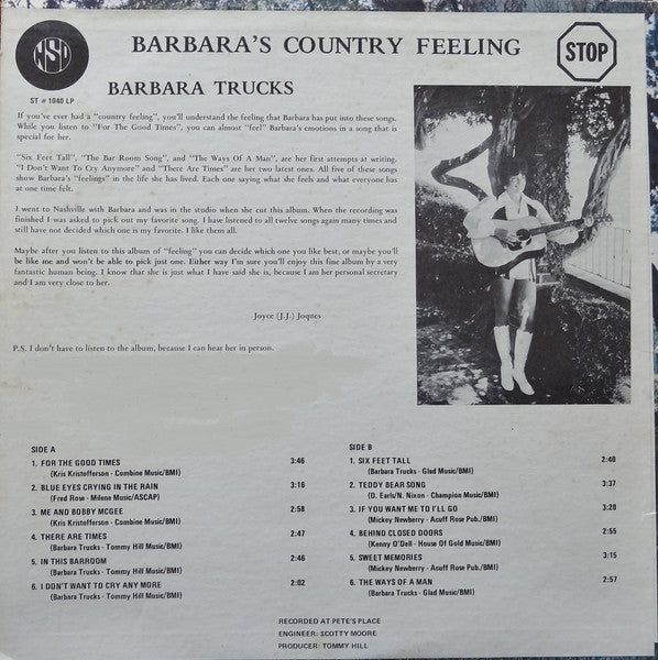 Barbara Trucks : Barbara's Country Feeling (LP)