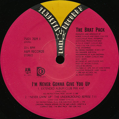 Brat Pack, The : I'm Never Gonna Give You Up (12",33 ⅓ RPM)