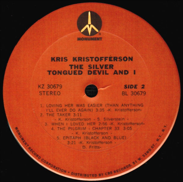 Kris Kristofferson : The Silver Tongued Devil And I (LP,Album)