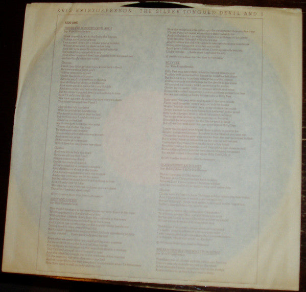 Kris Kristofferson : The Silver Tongued Devil And I (LP,Album)