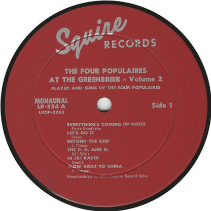 Four Populaires, The : At The Greenbriar - Volume 2 (LP,Album,Mono)