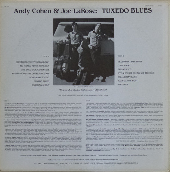 Andy Cohen (3), Joe LaRose : Tuxedo Blues (LP,Album)