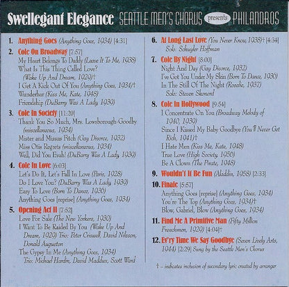 Seattle Men's Chorus Presents Philandros : Swellegant Elegance (The Music Of Cole Porter) (Album)