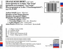 Franz Schubert — András Schiff, Hagen Quartett, Alois Posch : Trout Quintet (Album,Repress)