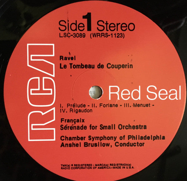 Maurice Ravel / Jacques Ibert / Jean Françaix, Chamber Symphony Of Philadelphia, Anshel Brusilow : Le Tombeau De Couperin / Capriccio / Suite Symphonique / Sérénade (LP,Stereo)