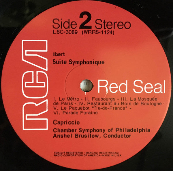 Maurice Ravel / Jacques Ibert / Jean Françaix, Chamber Symphony Of Philadelphia, Anshel Brusilow : Le Tombeau De Couperin / Capriccio / Suite Symphonique / Sérénade (LP,Stereo)
