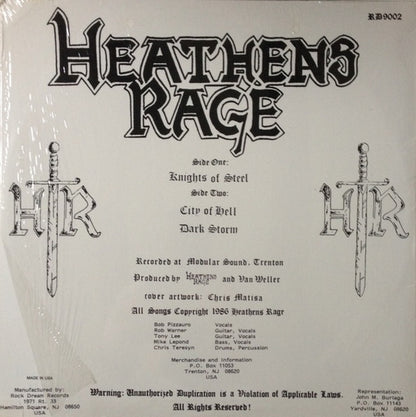 Heathens Rage : Heathens Rage (12",33 ⅓ RPM)