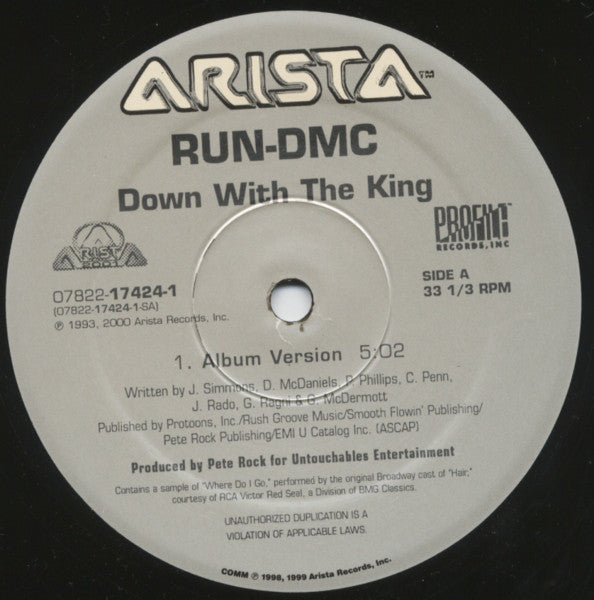 Run-DMC : Down With The King (12",33 ⅓ RPM)