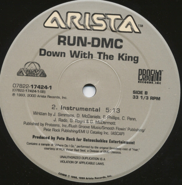 Run-DMC : Down With The King (12",33 ⅓ RPM)