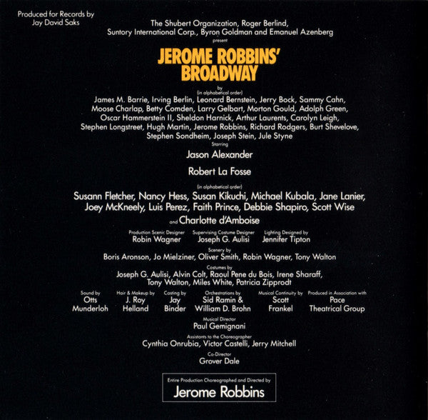 "Jerome Robbins' Broadway" Original Broadway Cast : Jerome Robbins' Broadway (Album)