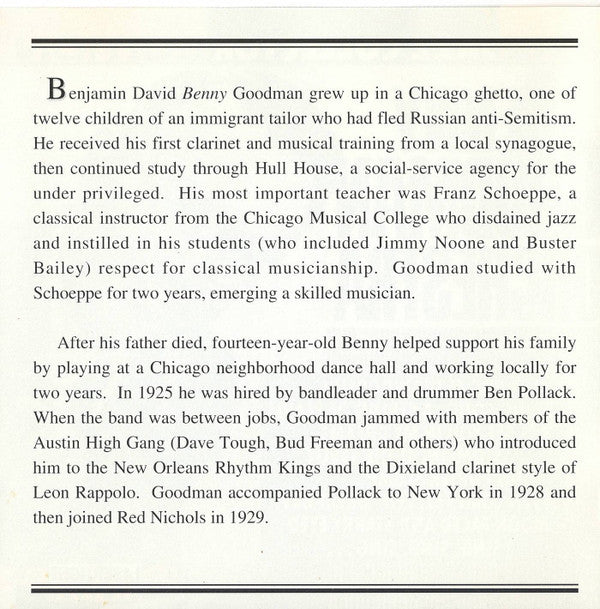 Benny Goodman And His Orchestra : Benny Goodman Orchestra (Compilation,Mono)