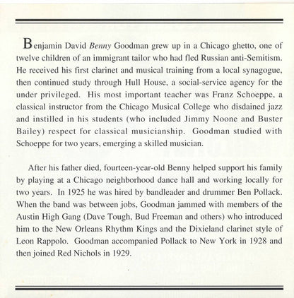 Benny Goodman And His Orchestra : Benny Goodman Orchestra (Compilation,Mono)