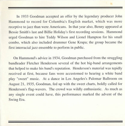 Benny Goodman And His Orchestra : Benny Goodman Orchestra (Compilation,Mono)