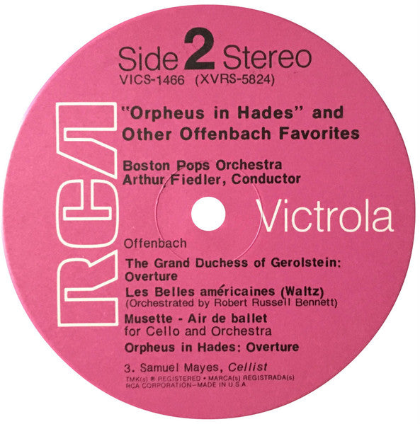 Jacques Offenbach, Arthur Fiedler / Boston Pops Orchestra : Orpheus In Hades (LP,Album,Reissue,Stereo)