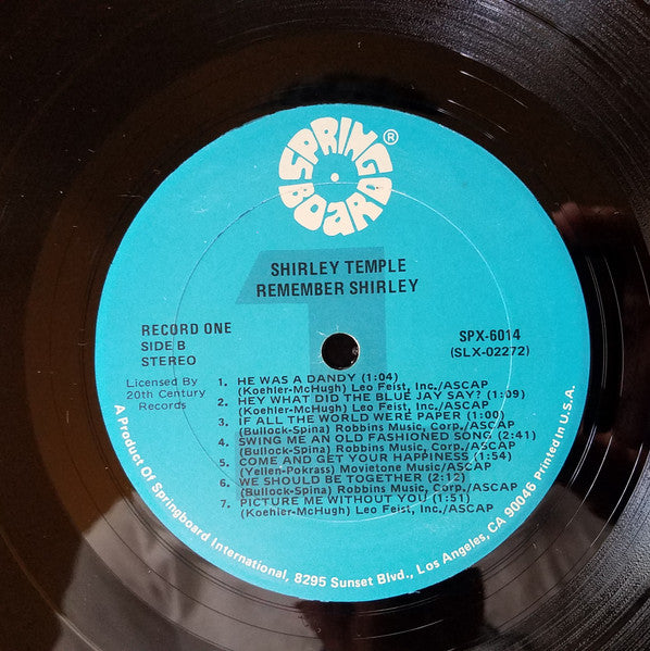 Shirley Temple : Remember Shirley (LP,Stereo)