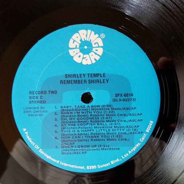 Shirley Temple : Remember Shirley (LP,Stereo)