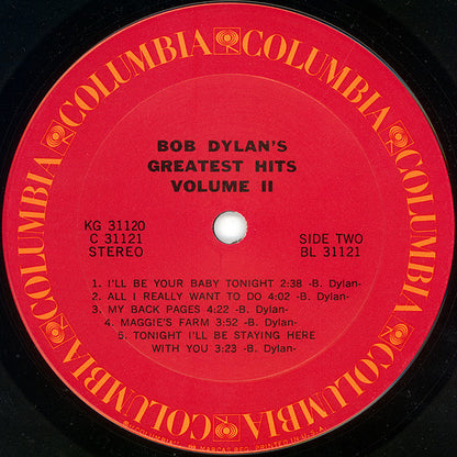Bob Dylan : Bob Dylan's Greatest Hits Volume II (LP,Compilation,Stereo)