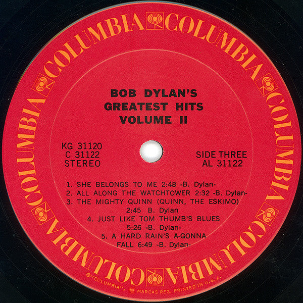 Bob Dylan : Bob Dylan's Greatest Hits Volume II (LP,Compilation,Stereo)