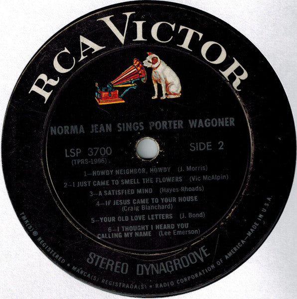 Norma Jean (2) : Norma Jean Sings Porter Wagoner (LP,Album,Stereo)