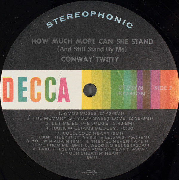 Conway Twitty : How Much More Can She Stand (LP,Album,Club Edition,Stereo)