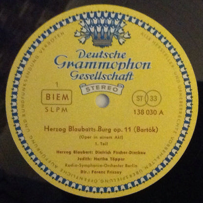 Béla Bartók : Herzog Blaubarts Burg  Op. 11 (LP,Album,Stereo)