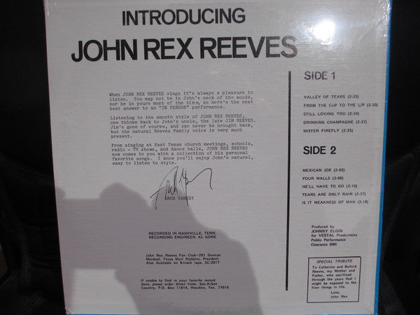 John Reeves (2) : Introducing John Rex Reeves (LP,Album)