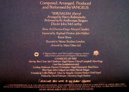 Vangelis : Chariots Of Fire (LP,Album,Stereo)