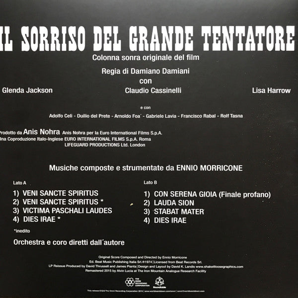 Ennio Morricone : Il Sorriso Del Grande Tentatore (Colonna Sonora Originale) (LP,Album,Limited Edition,Reissue,Remastered)