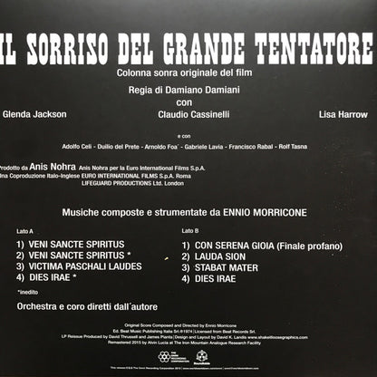 Ennio Morricone : Il Sorriso Del Grande Tentatore (Colonna Sonora Originale) (LP,Album,Limited Edition,Reissue,Remastered)