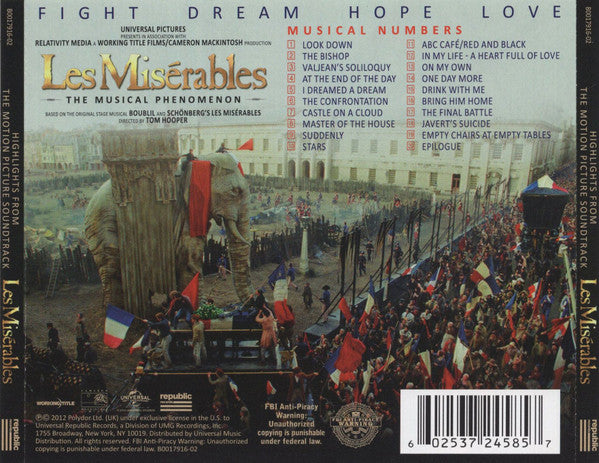 Various : Les Misérables (Highlights From The Motion Picture Soundtrack) (Album)