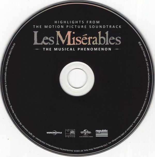 Various : Les Misérables (Highlights From The Motion Picture Soundtrack) (Album)